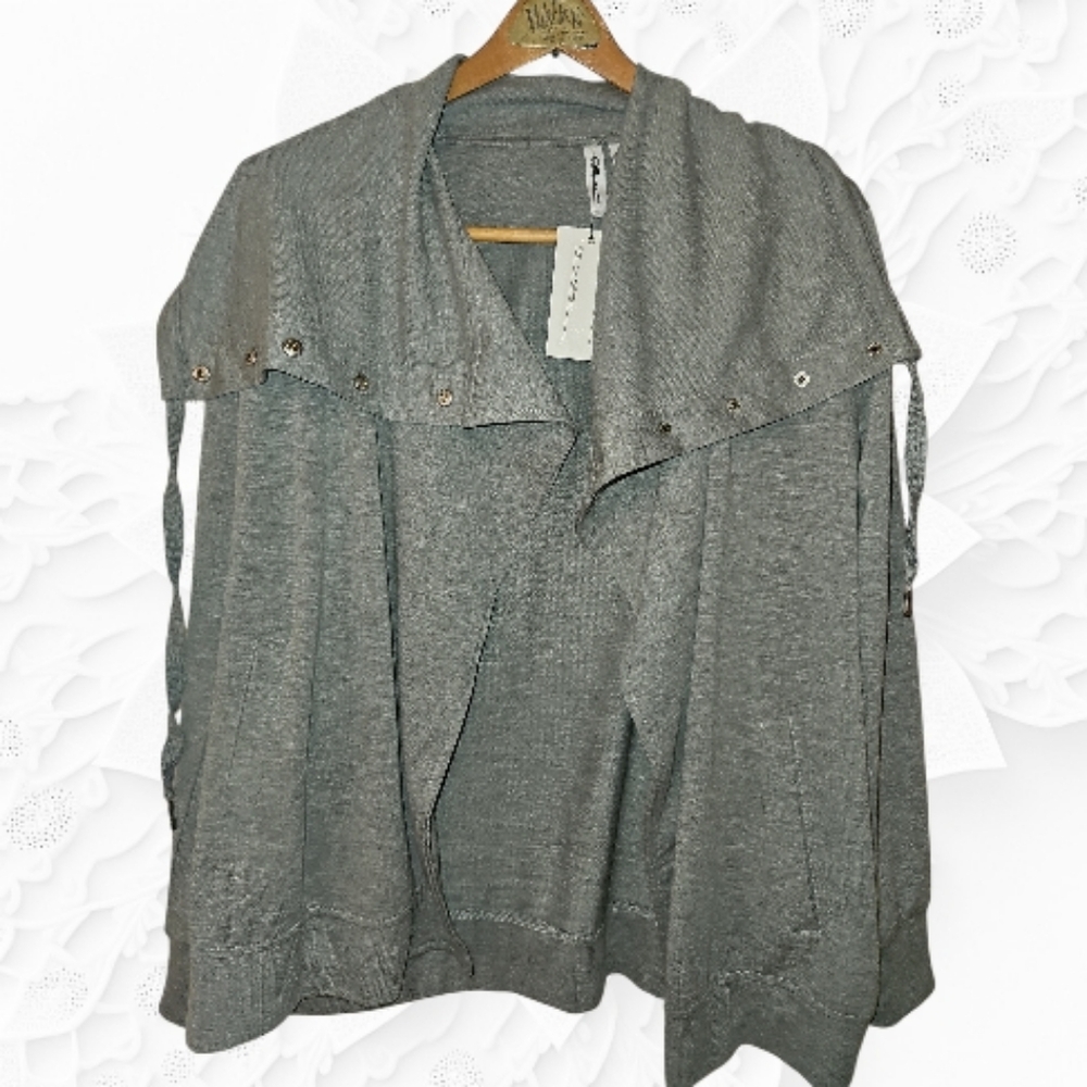 Cable & Gauge Heather Gray Women's Open Front Sweater